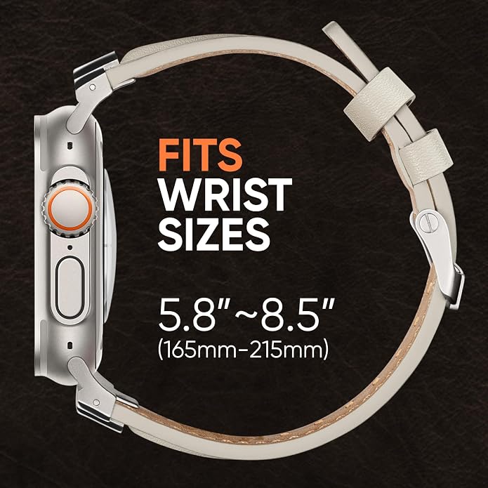 Suitisbest Leather Band Compatible for Apple Watch Ultra Band 49mm 46mm 45mm 44mm 42mm 41mm 40mm, Genuine Leather Replacement Strap for iWatch series 11 10 9 8 7 6 5 4 3 2 1, SE 3 2 1, Ultra 3 2 1