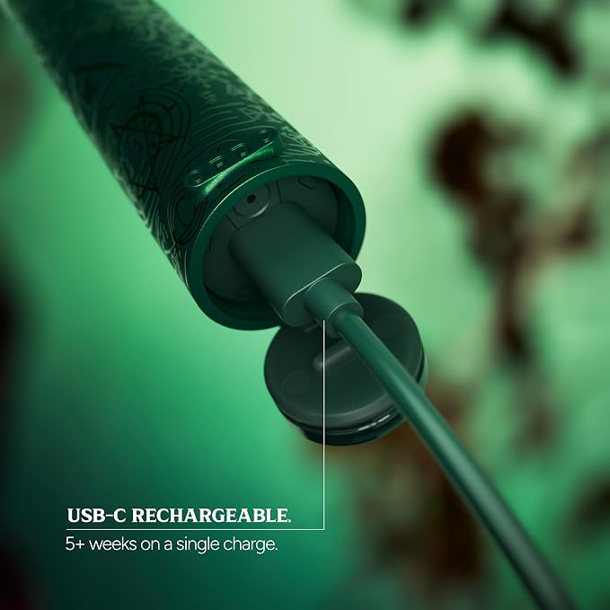 ORDO x Wicked Sonic Lite Electric Toothbrush | Rechargeable Sonic Toothbrush for Adults & Teens with USB-C Charging, 2 Modes & Travel Cap, Elphaba Thropp