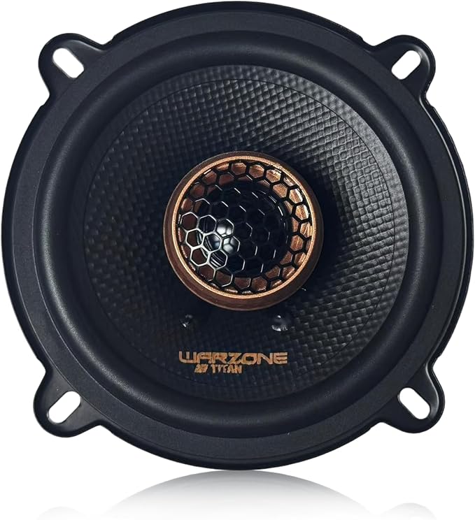 Warzone 2X WZ52PTi 5-Inch Super Coaxial Speaker Pair, 4 Ohm, 380W Max, 100W RMS, 90dB Sensitivity, Ferrite Woofer & PEI Dome Tweeter for Pro Car Audio