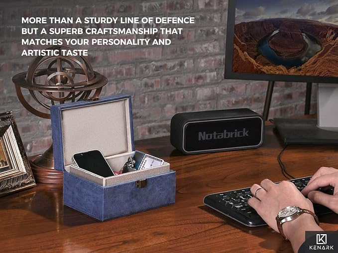 KK6 Faraday Box for Key Fobs, Signal Shielding Storage | Signal Shielding • Key Fob Storage • Premium Synthetic Leather • Home & Office Use