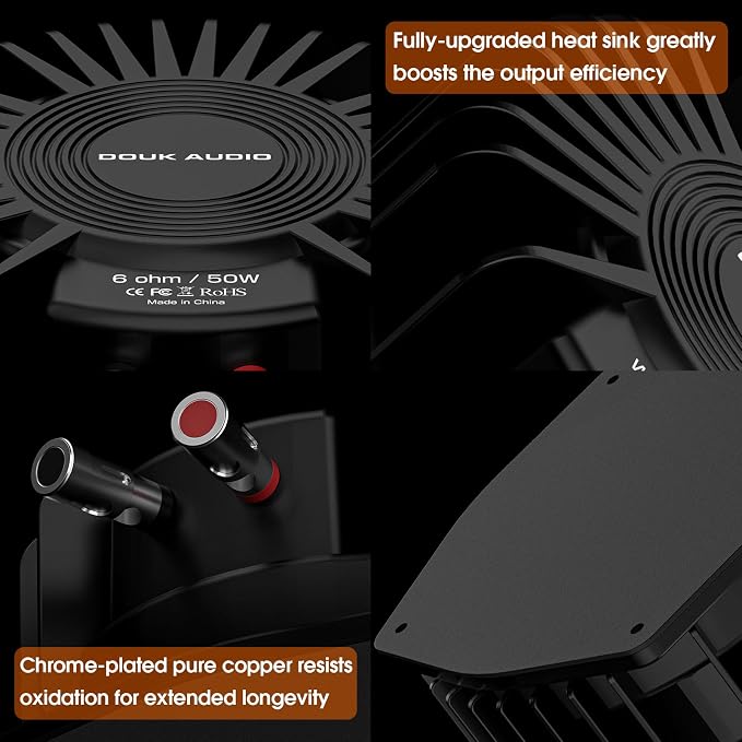 Douk Audio BS-1 Bass Shaker: 50W High Power Tactile Transducer - Subwoofer Lows for Home Theater, Car Audio & Gaming Chair Vibration Immersion (1 Pair)