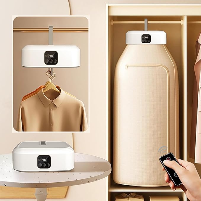 600W Portable dryers for laundry, Portable Clothes Dryer, Mini dryer for clothes with remote control, Electric Clothes Dryer Machine for Apartment, RV, Travel(US plug)