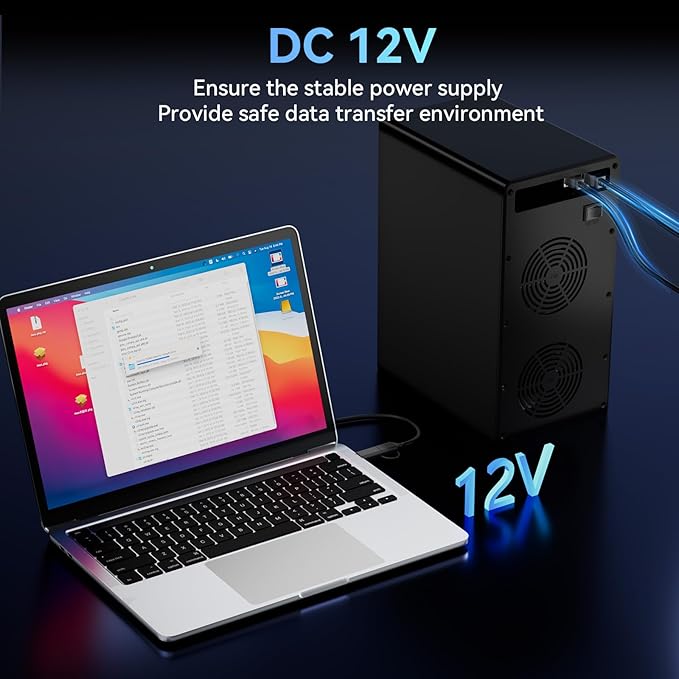 CENMATE Aluminum 8 Bay Hard Drive RAID Enclosure with Cooling Fan for 2.5“/3.5" SATA HDD/SSD with USB A/C 3.0, Tool-Free HDD Enclosure, 8 Modes