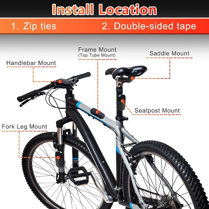 Bike Alarms,Bike Alarm Anti Theft,Bicycle Motion Sensor Anti-Theft Alarm,113dB Super Loud Bicycle Vibration Motion Sensor Siren Anti Theft Security System IP65 Waterproof, 2Pack