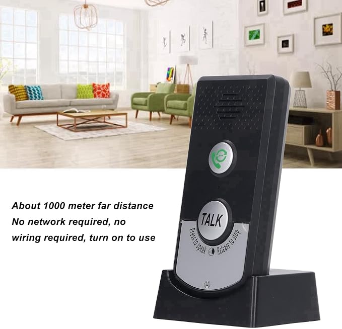 Wireless Intercom Unit, Intercoms Wireless for Home, 2 Way Call 2 Pcs Humanized Voice Intercom Long Range Intercom System for House