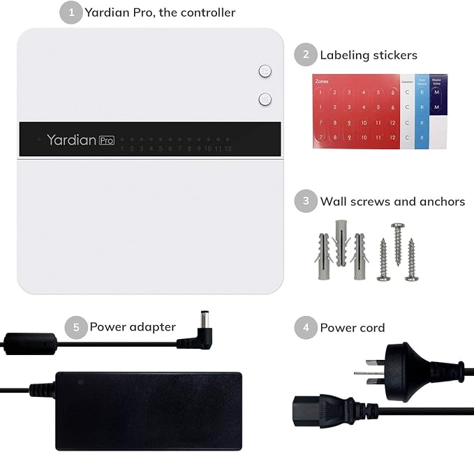 Yardian Pro Smart Sprinkler Controller (6-Zone) – Easy DIY Install, Apple HomeKit, Ethernet & Wi-Fi, Manual Buttons, Weather-Based Scheduling