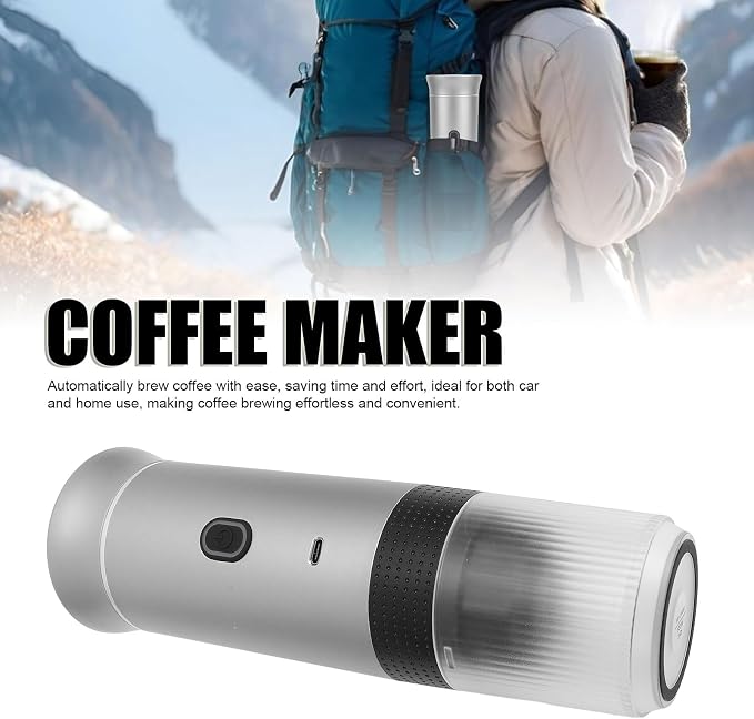 Bewinner Portable Espresso Coffee Machine for Travel, 12V Electric Battery Powered Coffee Makers for Camping, Car Coffee Maker Automatic for RV, Hiking, Office