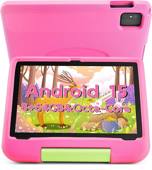 2025 Android 15 Tablet, 10 inch Kids Tablet, Tablets for Kids with Parental Control, Octa-Core CPU, 8GB+64GB Expandable to 1TB, HD Touchscreen, 5000mAh Battery