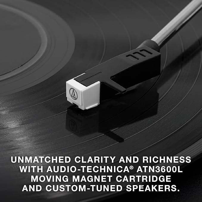 Victrola Eastwood II Record Player with Speakers – Bluetooth 5.1 and Vinyl Stream Technology, Vintage Style 3-Speed Vinyl Player, Audio Technica AT-3600LA Cartridge (Oak)