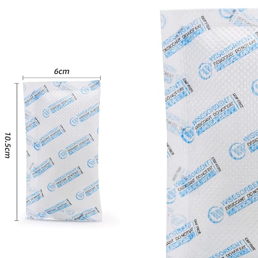 Wisesorb 60 Packs 20 Gram Premium Silica Gel Dessicant Packs for Storage, Moisture Absorber Packets, Humidity Packs