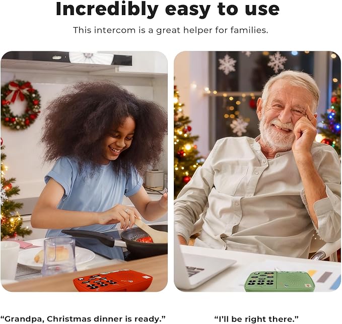 Hosmart UltraSpeak Intercoms Wireless for Home, Holiday Christmas Edition Intercom System for Home Use, Clear Sound Intercom for Business with 1300 Ft Range, Gift Set for Family Friends Elderly