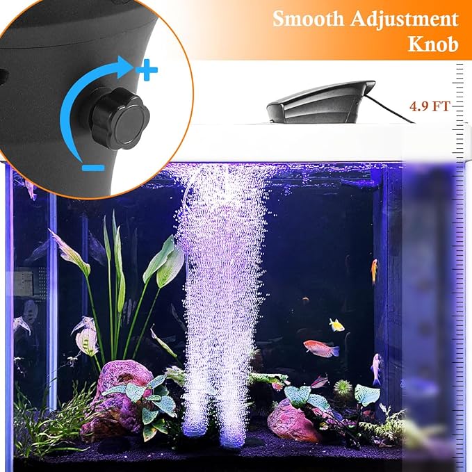 400GPH Aquarium Air Pump, Large Air Volume Aquarium Air Compressor, Silent Fish Tank Oxygen Pump for Hydroponic Systems, Ponds, Aquaculture