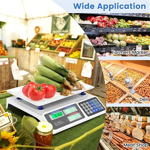 66lb/30kg Digital Produce Scale: 0.01lb/5g Precision, Dual Backlit LCD, Detachable Stainless Steel Platform Scale, Price Computing Postal Shipping Scale for Packages,Business,Luggage,Warehouse,Home