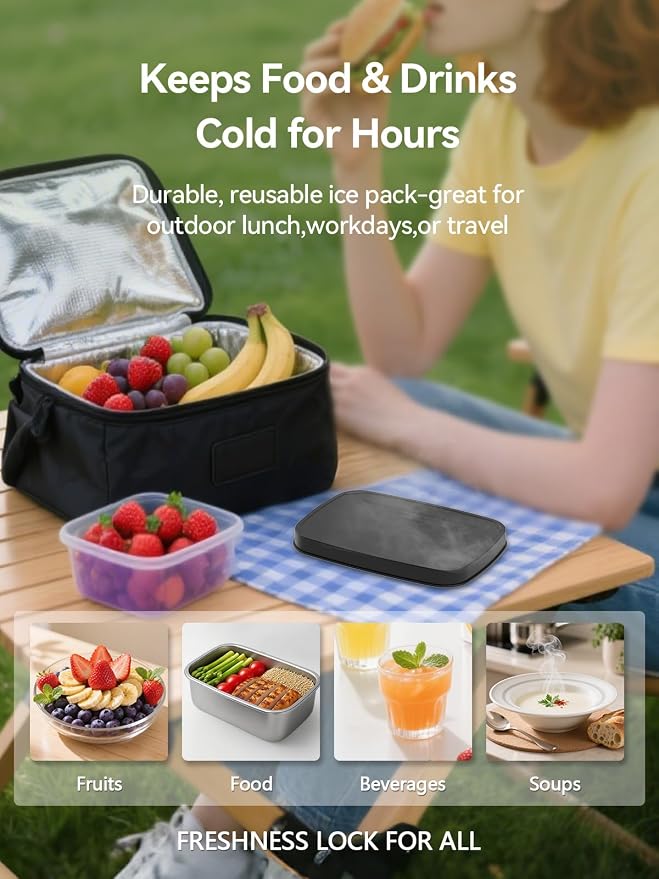 SOHIDA Cordless Heated Lunch Box: 1.4L Electric Lunch Box With Battery Powered, Custom Heating Time and Preset Heating Function for Adult - Portable Food Warmer for Office, Travel, Outdoor