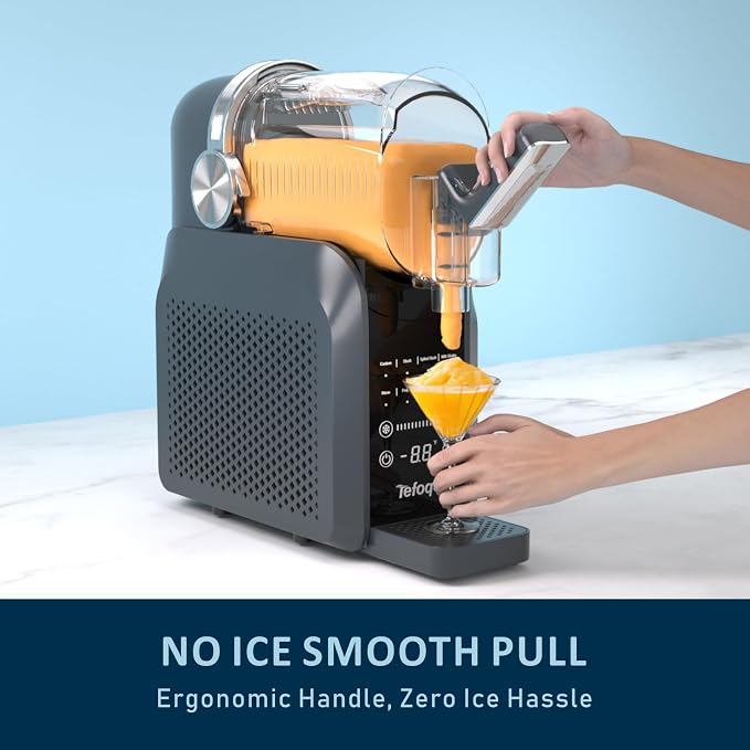 Slushie Machine, 88oz Frozen Drink Maker with 7 Preset Programs, No Ice Required for Frozen Margaritas, Slushies, Frappés and Milkshakes, Mist Gray