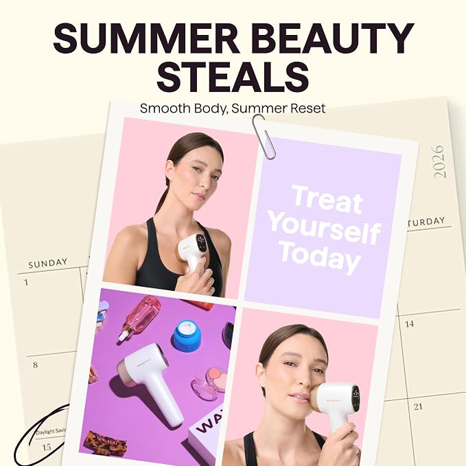 Wavytalk IPL Hair Removal Device, Bare It with Precision Roller for Face Body Bikini – Long-Lasting & Painless, 24J Dual-Pulse & Ice Cooling, At-Home Use for Women and Men, Corded