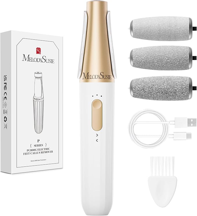 MelodySusie Electric Callus Remover for Feet PC800G and Nail Art Tools Storage Box with 18 Holes & 7 Compartments