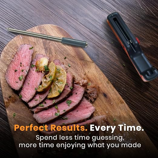 MeatStick V Forge 4-Probe Set Wireless Meat Thermometer – WiFi BBQ Thermometer with Wired Grate-Level Ambient Probe, 5 Sensors, 50+ Hr Battery, 1200°F, for Smokers & Pellet Grills