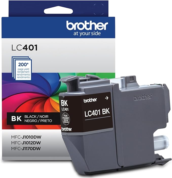 Brother Ink Cartridge, Black, LC401BK, Standard Yield | Pack of 2