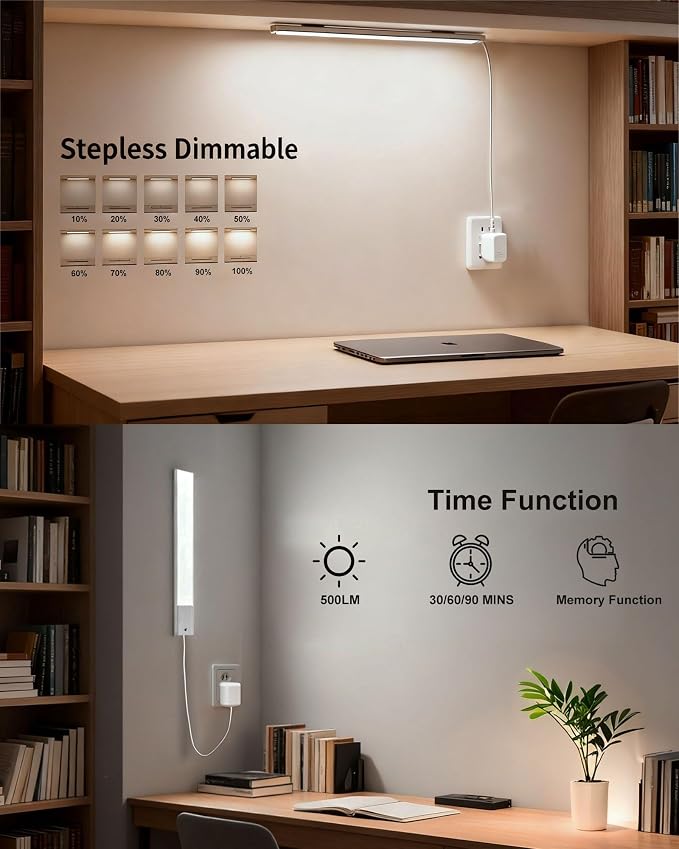 SZOKLED Under Cabinet Lighting Plug in, Hardwired LED Under Cabinet Lights with Timer & Dimmable, 15 RGB Color Changing, 3-Pack