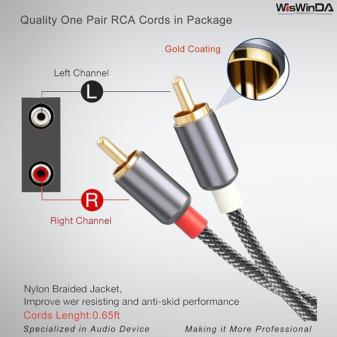 Pro AV2M-RCA Noise Isolator Audio Hum Eliminator (No Affects Bass) Noise Filter Aluminum Shell Ground Loop Noise Isolator for HiFi Stereo Home Theater Car Audio Player Plug&Play