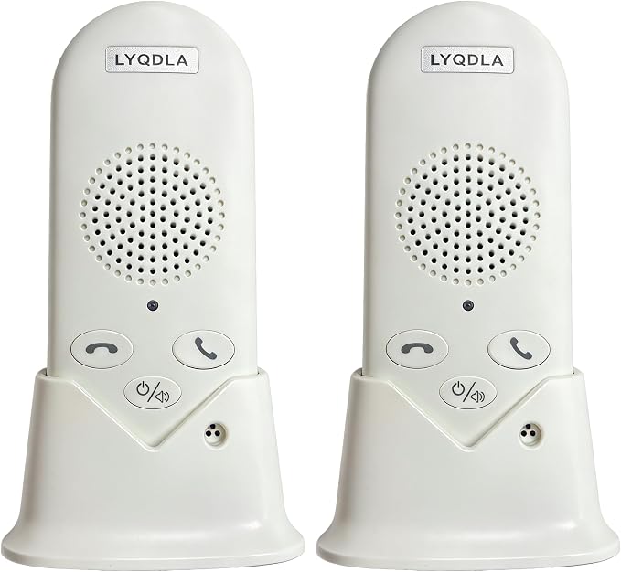 Wireless Intercom System for Home, Long Range 2-Way Voice Intercom for Room-to-Room Communication, Portable Intercoms for Seniors, Home, Office (2-Pack)