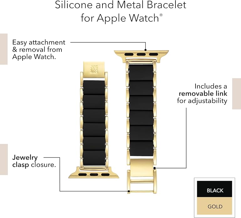 Anne Klein Silicone Adjustable Bracelet for Apple Watch
