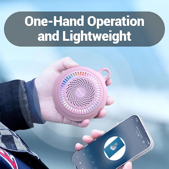 Bluetooth Shower Speaker Waterproof - Small Portable Bluetooth Speaker Wireless with Clip - Powerful Bass and Louder Volume - Colorful Lights and Lightweight