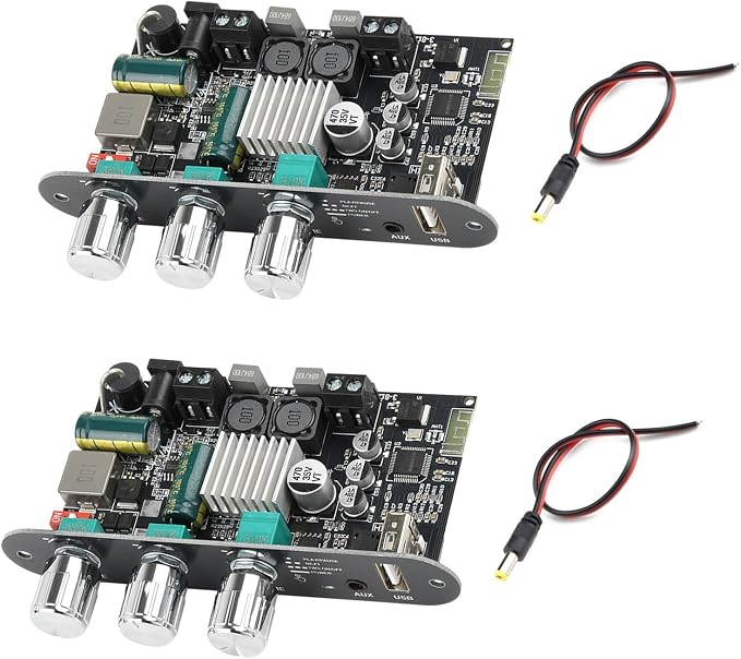 2-Pack ZK-1001U Mono Bluetooth AMP Board with TWS,100W Vehicle Amplifier Input 9-24V Wide Voltage Home Audio Amplifier Board,Supports AUX/USB/Bluetooth Input for Home Speaker,Car Audio DIY