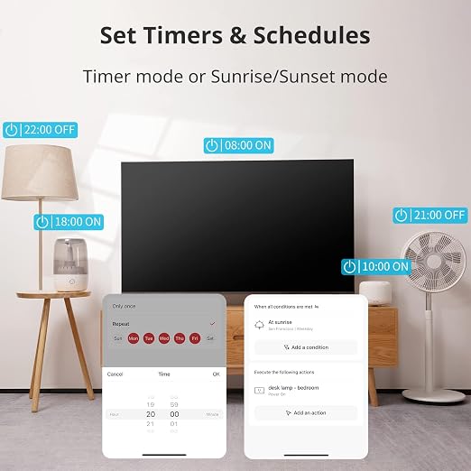 【2025 New】 SwitchBot Smart Plug Mini 15A(4 Pack) with Remote, Energy Monitor, Smart Home WiFi(2.4GHz), Compatible with Alexa & Google Home, APP Remote Control & Timer Function, No Hub Required