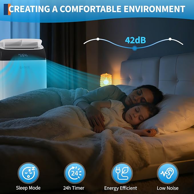 Garvee 14,000 BTU Inverter Portable Air Conditioner, Dual Hose with Heat Pump, Energy Efficient Smart AC Unit for Rooms Up to 700 sq.ft, Quiet Cooling & Dehumidifier with Remote