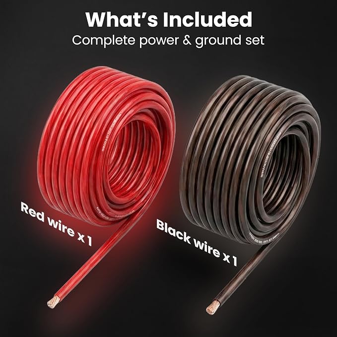 GEARit 4 Gauge Wire 50 ft Each Black/Red Set, 4 AWG Battery Cable CCA, 4 Gauge Power Ground Wire for Car Audio Amp, Automotive, RV, Trailer