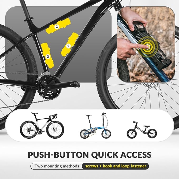 ROCKBROS Folding Design Bike Lock – Heavy-Duty 3.3 lbs Portable Key Lock with Anti-Theft Alloy Steel, Waterproof & Rustproof for Bicycle, E-Bike, Scooter, Motorcycle