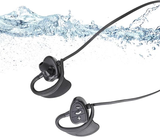 Fabater IPX8 Headphones for Swimming, in Ear Swimming Headphones with 5.4, Underwater MP3 Player, for Swimming, Sports, Running (Black)