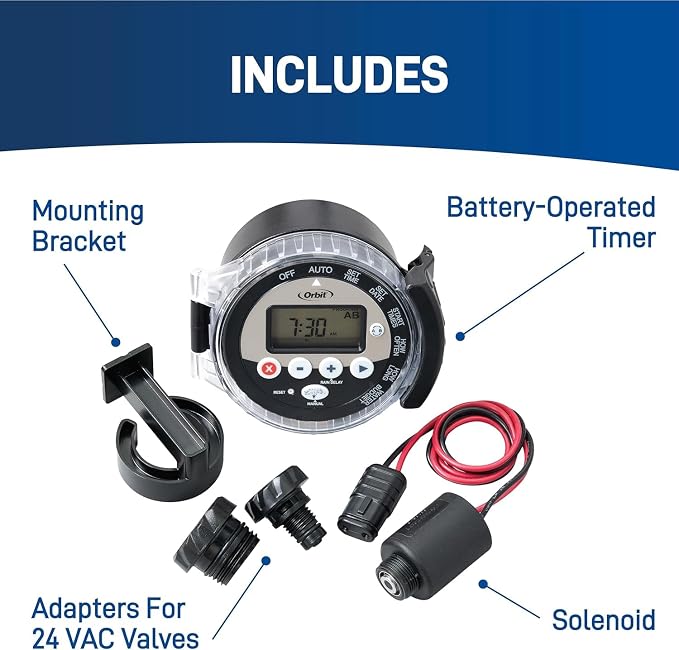 4-Pack Orbit 57865 Battery-Operated Sprinkler Timer, Black