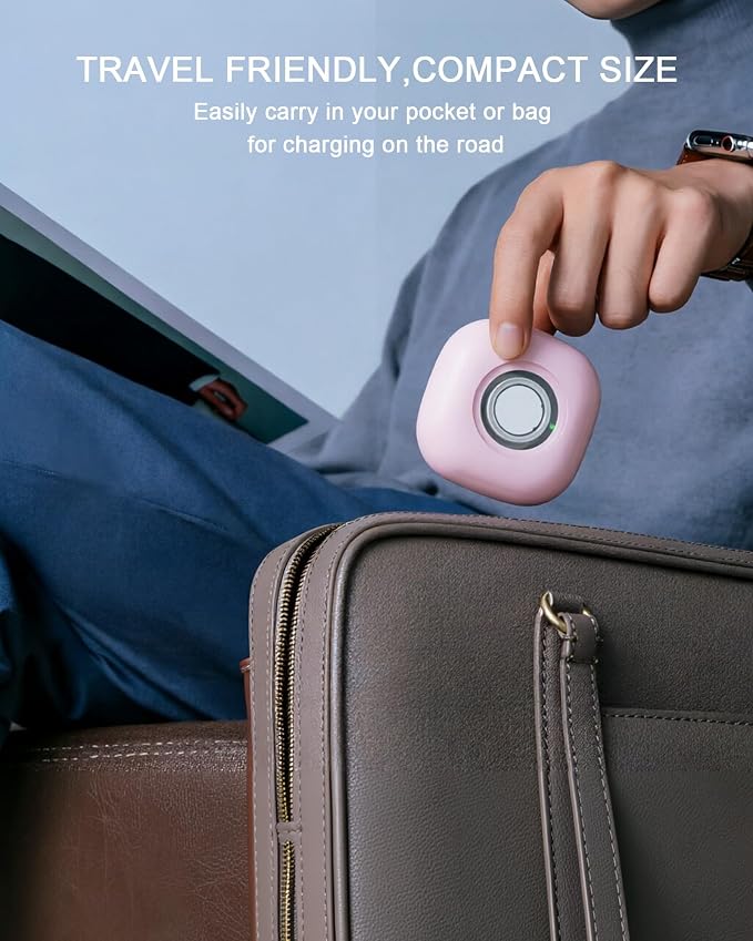 Portable Charging Case Compatible with Oura Ring 4 Charger, Fits All-Sized Ring Gen 4, Up to 10 Ring Charges，Pink (Official Charger NOT Included)