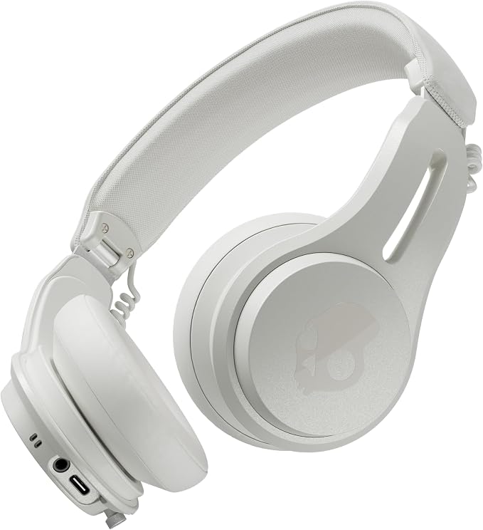 Skullcandy Icon ANC Wireless On-Ear Bluetooth Headphones, Active Noise Cancelling, 60 Hours Battery, Sweat Water Resistant, Foldable Durable Travel Ready, Microphone for iPhone Android - Bone