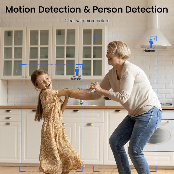INFIYA 2K Indoor Camera-360° Pan/Tilt Baby/Elderly/Pet Camera with One-Tap Call & 24/7 Local Storage, Cameras for Home Security Compatible with Alexa/Google Home, K7-4 Pack (2.4GHz Wi-Fi Only)