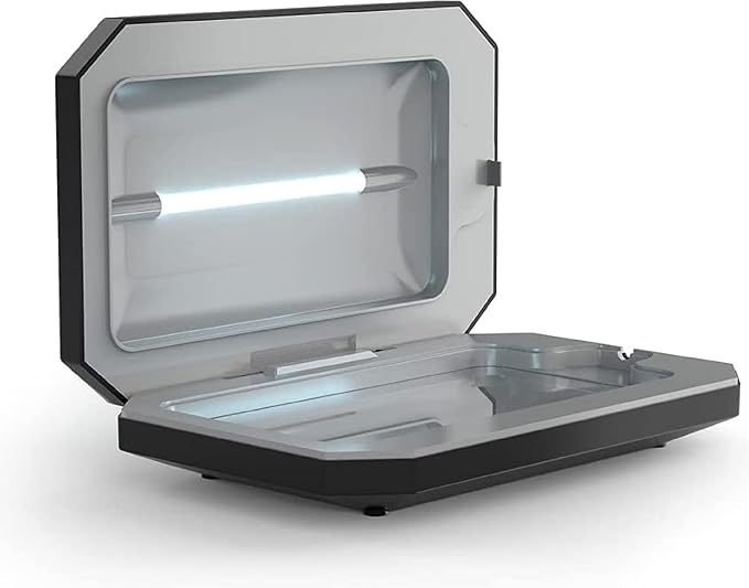 PhoneSoap Basic Cell Phone UV Light Sanitizer Box | Patented and Clinically Proven 360 Degree UV Light Sanitizer | (Black)