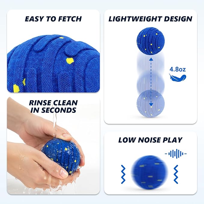 Remote Control Dog Toy Ball, Interactive Self Bouncing E-TPU Ball with 3 Modes (Bounce/Roll), Rechargeable Auto Moving Toy for Small Medium Large Dogs, Keeps Them Busy, BLU&YLW