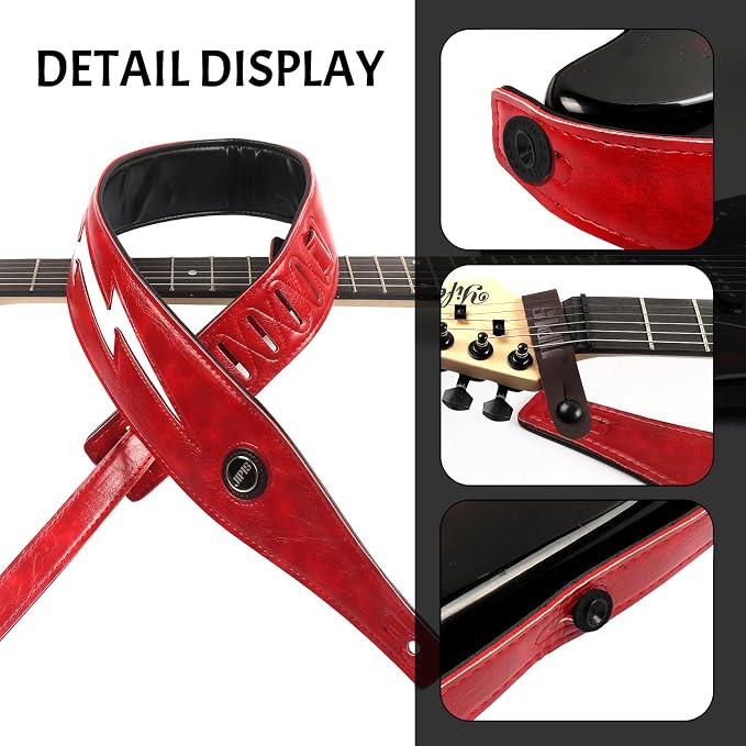 Handmade Retro Embossed Guitar Strap Super Soft Cowhide Leather Belt for Electric Acoustic Guitar Bass Guitarra Gig