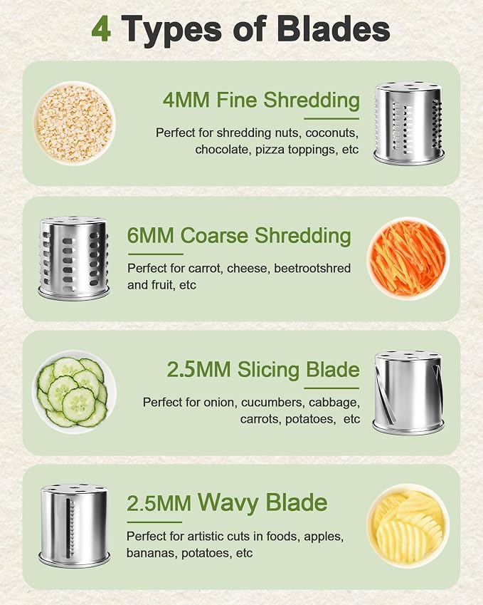 Jooke Latest Large Stainless Steel Slicer Shredder Attachment for KitchenAid Stand Mixers,Dishwasher Safe Vegetable Cheese Grater for KitchenAid Mixer Attachments,4 Blades,Time-Saving Salad Maker