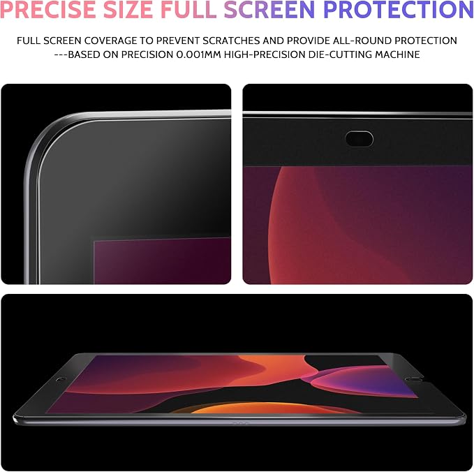 Peslv 2 Pack Like Paper Screen Protector for iPad 9th/8th/7th (10.2-Inch, 2021-2019), Matte Anti Glare PET Film/Blue Light Filter Eye Protection Cover/Drawing & Writing Feel Like on Paper