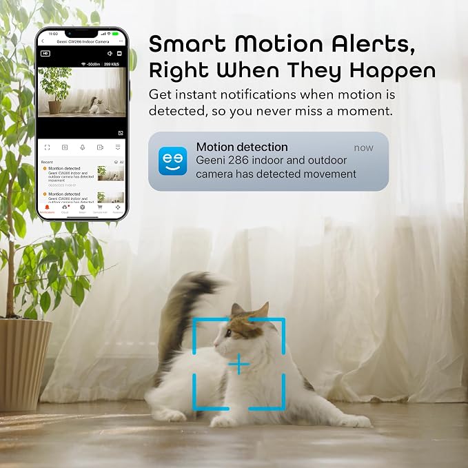 Geeni Mini 1080P Indoor/Outdoor Security Camera 2-Pack, Smart WiFi Cameras with Motion & Sound Detection, Night Vision, 2-Way Audio, Cloud & MicroSD Card Storage, Compatible with Alexa & Google