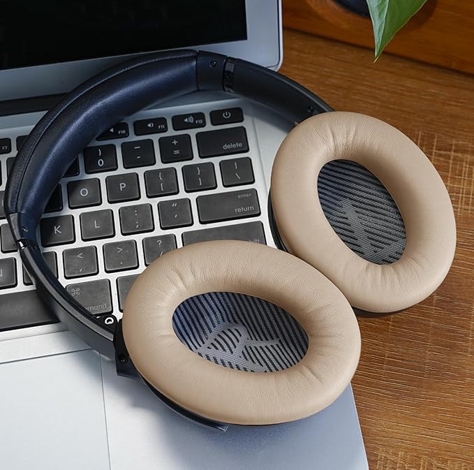 Premium Replacement Ear Pads for Bose QC35 & QC35ii Headphones Made by GEVO - Comfortable Adaptive Memory Foam and Extra Durable - Fits QuietComfort 35 & 35ii / SoundLink 1&2 AE | Beige