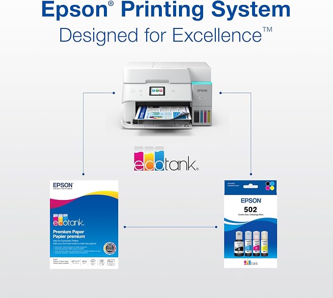 EPSON 502 EcoTank Ink Ultra-high Capacity Bottle Color Combo Pack Works with ET-2750, 2760, 2850, 3750, 3760, 3850, 4850, and other select models