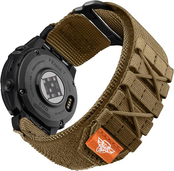 Bandletic Compatible with Garmin Instinct Watch Bands, Rugged Tactical Nylon for Fenix 8 47mm/7/6 Pro/5 Plus, Quick Fit 22mm Strap Fit for Forerunner 970/965/955/Approach S70/S62/S60/Epix 2 Pro/Quatix