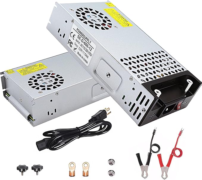 AC to DC 12V 50A 600W Power Supply Switching Universal Regulated AC to DC Converter AC 110V 220V to DC 12V SMPS Transformer Driver Adapter for LED Strip Light, CCTV Camera, RV (DC12V-50A-600W)