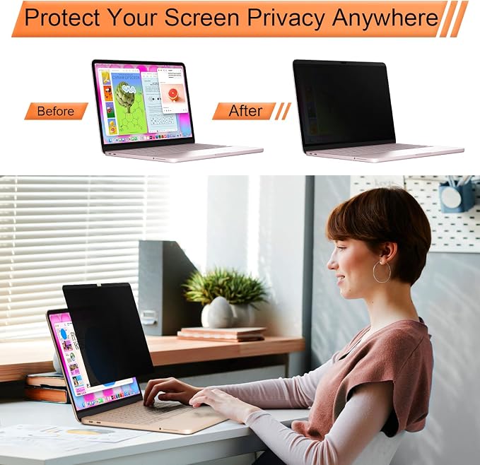 Magnetic Privacy Screen for MacBook Neo 13 Inch A18 Pro 2026, Matte Removable Anti Glare Blue Light Filter