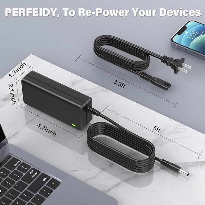 12V Charger for Verizon Internet Gateway Router WiFi Box ARC-XCI55AX LTE 5G NR Home Delta ADH-42BW B ADH42BWB（Only for Older Version）,Perfeidy UL Power Cord for Verizon Router Supply